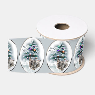 Skye Terrier Christmas Grosgrain Ribbon