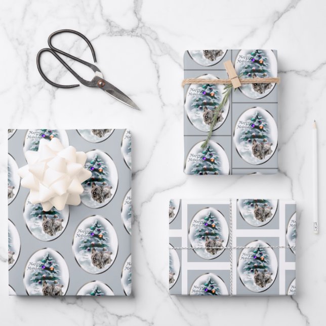 Skye Terrier Christmas Wrapping Paper Sheet (Front)
