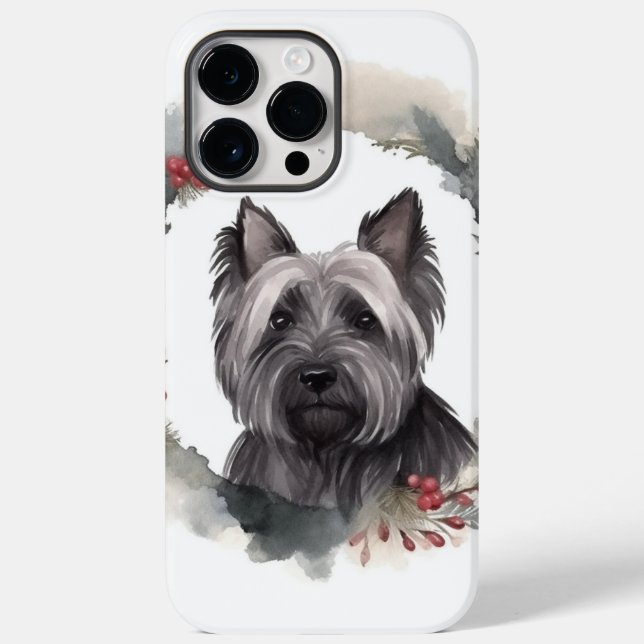 Skye Terrier Christmas Wreath Festive Pup Case-Mate iPhone Case (Back)