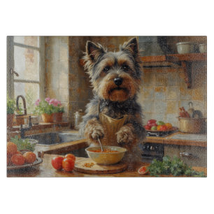 Skye Terrier Cooking in Kitchen Cutting Board