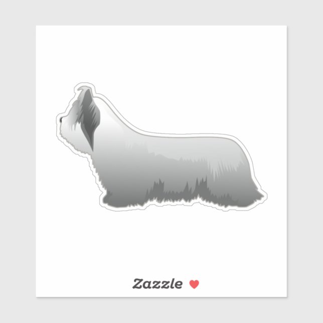 Skye Terrier Dog  Breed Side View Silhouette (Sheet)