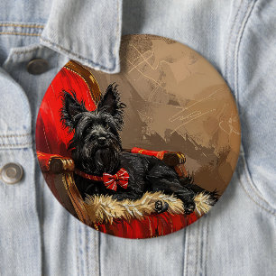 Skye Terrier Dog Christmas Festive 6 Cm Round Badge