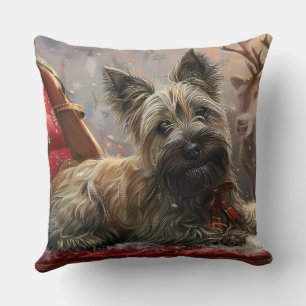 Skye Terrier Dog Christmas Festive Cushion