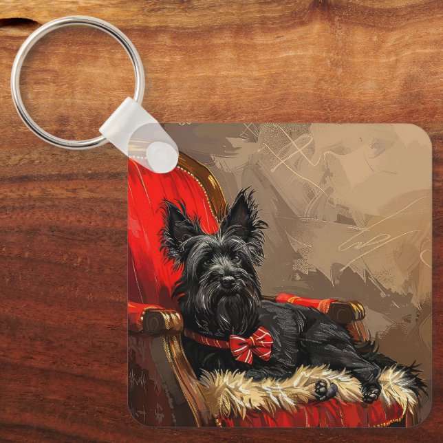 Skye Terrier Dog Christmas Festive  Key Ring (Front)
