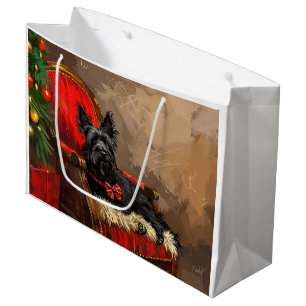 Skye Terrier Dog Christmas Festive  Large Gift Bag