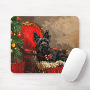 Skye Terrier Dog Christmas Festive Mouse Pad
