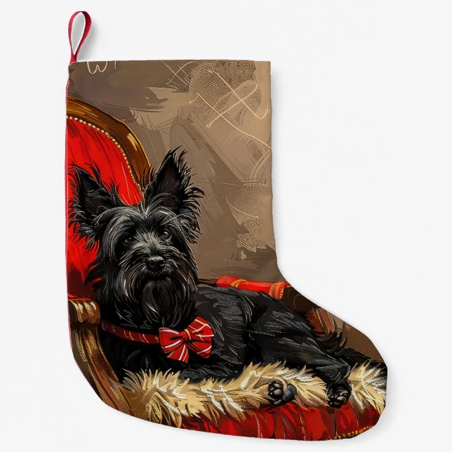 Skye Terrier Dog Christmas Festive  Small Christmas Stocking (Front)