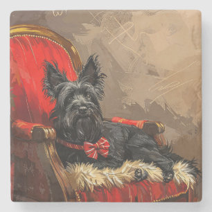 Skye Terrier Dog Christmas Festive Stone Coaster