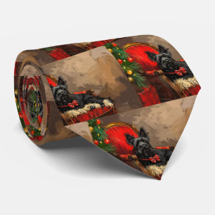 Skye Terrier Dog Christmas Festive Tie