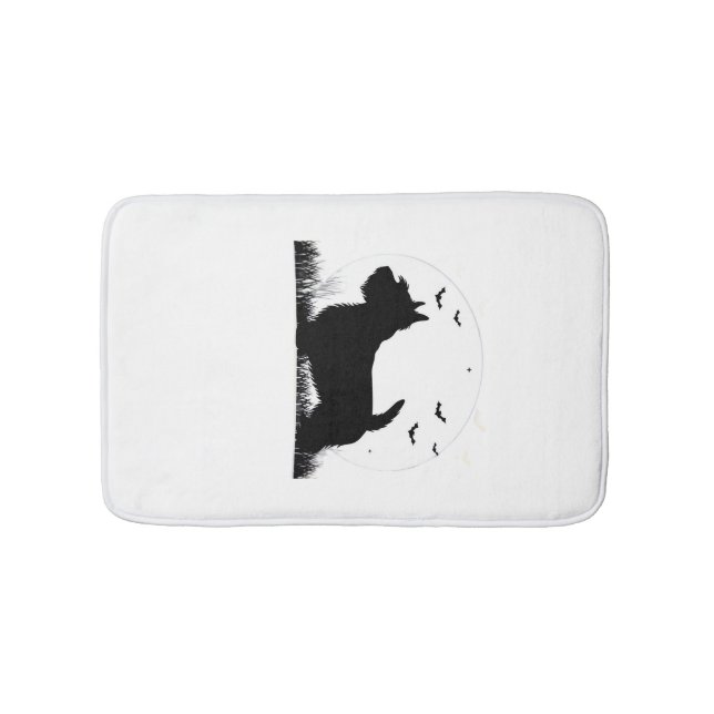 Skye Terrier Dog � Halloween Moon Silhouette Class Bath Mat (Front)