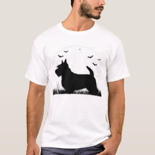 Skye Terrier Dog � Halloween Moon Silhouette Class T-Shirt