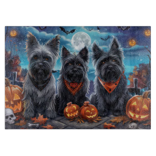 Skye Terrier Halloween Spooky Cutting Board