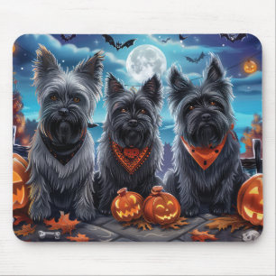 Skye Terrier Halloween Spooky Mouse Pad