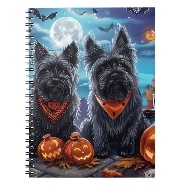 Skye Terrier Halloween Spooky  Notebook (Front)