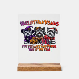 Skye Terrier Halloween Thanksgiving Christmas Clas Acrylic Sign