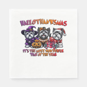 Skye Terrier Halloween Thanksgiving Christmas Clas Napkin