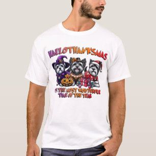 Skye Terrier Halloween Thanksgiving Christmas Clas T-Shirt