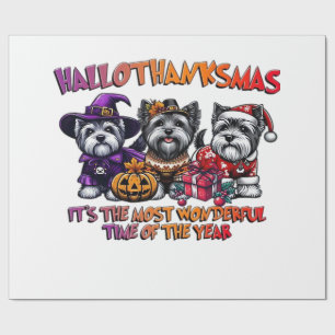 Skye Terrier Halloween Thanksgiving Christmas Clas Wrapping Paper