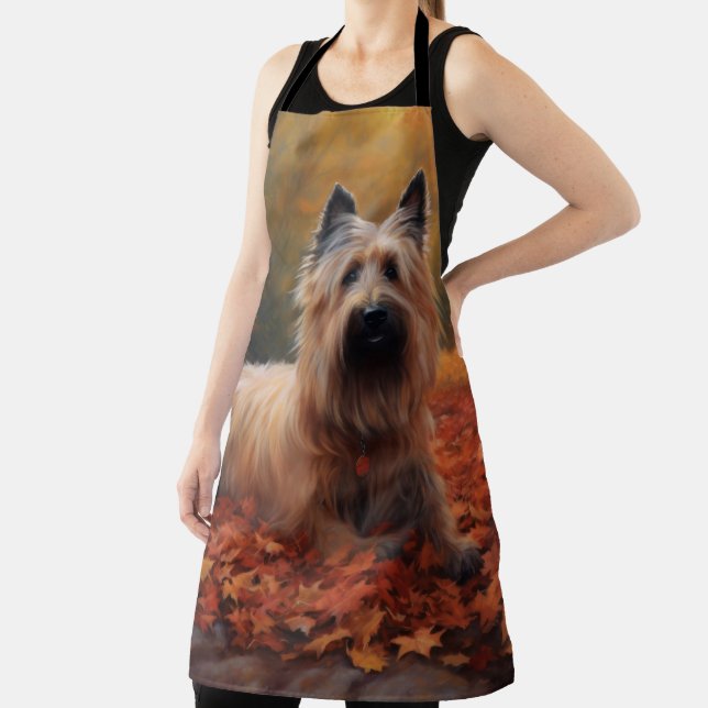 Skye Terrier in Autumn Leaves Fall Inspire Apron (Insitu)