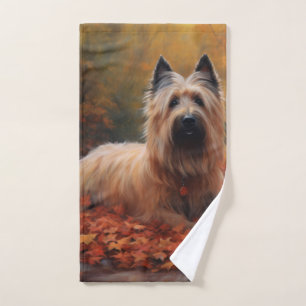 Skye Terrier in Autumn Leaves Fall Inspire Bath Towel Set