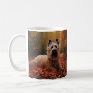 Skye Terrier in Autumn Leaves Fall Inspire Coffee Mug