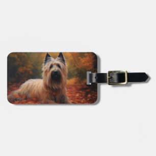 Skye Terrier in Autumn Leaves Fall Inspire Luggage Tag