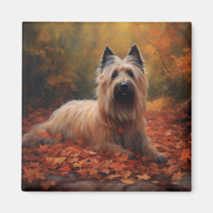 Skye Terrier in Autumn Leaves Fall Inspire Magnet
