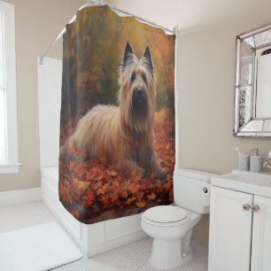 Skye Terrier in Autumn Leaves Fall Inspire Shower Curtain