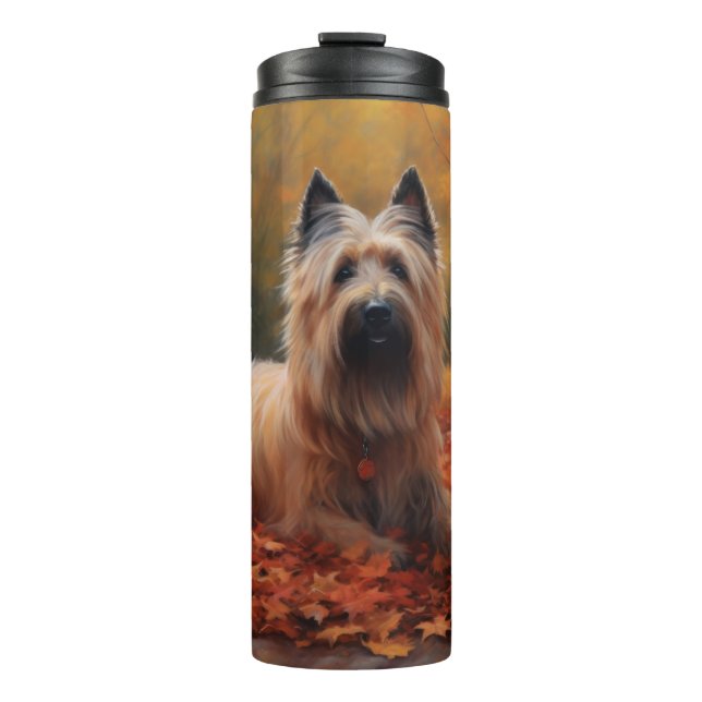 Skye Terrier in Autumn Leaves Fall Inspire Thermal Tumbler (Front)