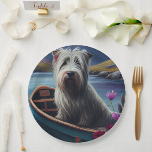 Skye Terrier on a Paddle: A Scenic Adventure Paper Plate