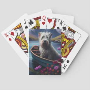 Skye Terrier on a Paddle: A Scenic Adventure Playing Cards