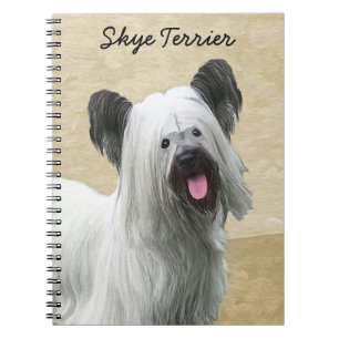 Skye Terrier Painting - Cute Original Dog Art Notebook