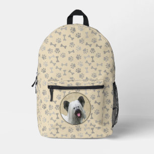 Skye Terrier Painting - Cute Original Dog Art Printed Backpack