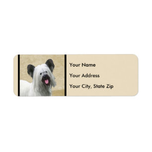 Skye Terrier Painting - Cute Original Dog Art Return Address Label