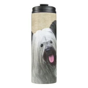 Skye Terrier Painting - Cute Original Dog Art Thermal Tumbler