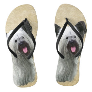 Skye Terrier Painting - Cute Original Dog Art Thongs