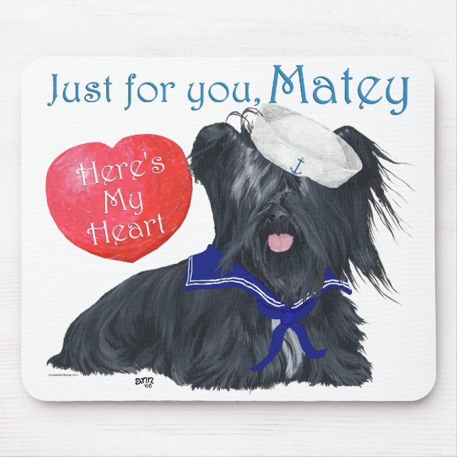 Skye Terrier Sailor Valentine Mouse Pad (Front)