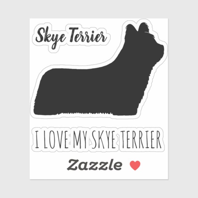 Skye Terrier Silhouette Dog Breed Vinyl Sticker (Sheet)