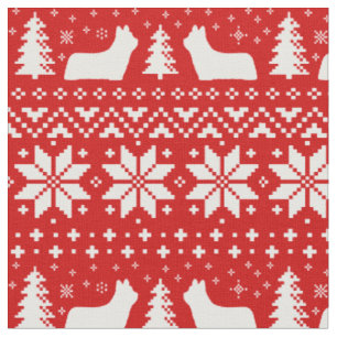 Skye Terrier Silhouettes Christmas Holiday Xmas Fabric
