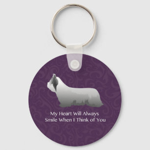 Skye Terrier Thinking of You Design Key Ring
