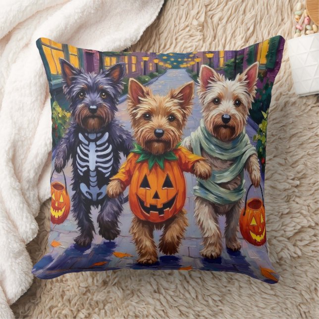 Skye Terrier Trick-or-Treating Halloween Costumes Cushion (Blanket)