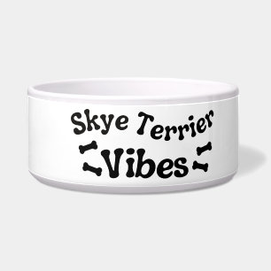 Skye Terrier Vibes Ceramic Dog Bowl