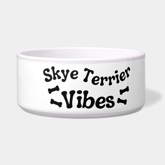 Skye Terrier Vibes Ceramic Dog Bowl (Left)