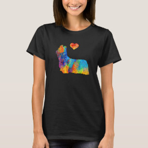 Skye Terrier Watercolor Art  Birthday For Mum Love T-Shirt