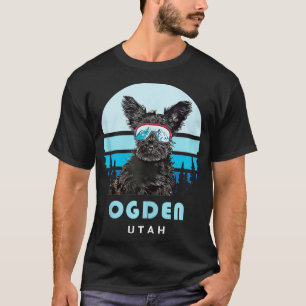 Skye Terrier Winter Ski Ogden Utah Dog Lover T-Shirt