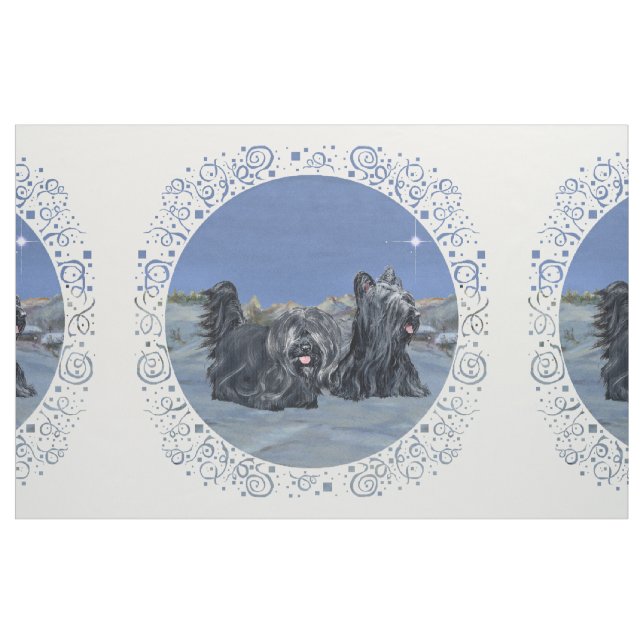 Skye Terriers Winter Blue Fabric (Fat Quarter)
