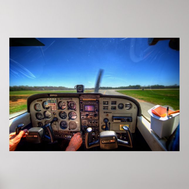 Skyhawk Cockpit in HDR Poster (Front)