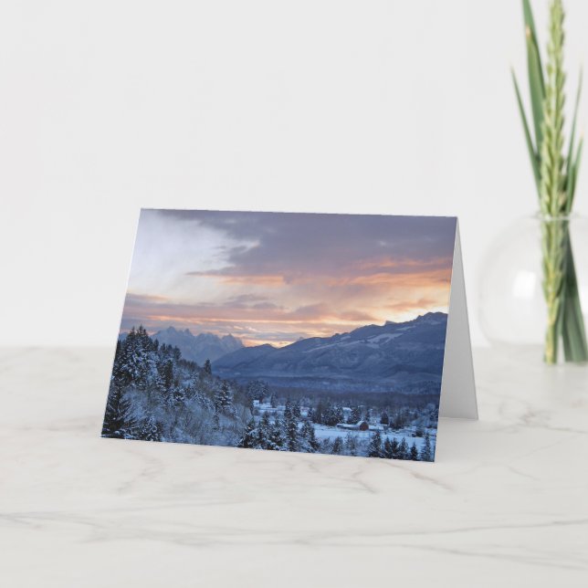 Skykomish Valley in Snow Holiday Card (Front)