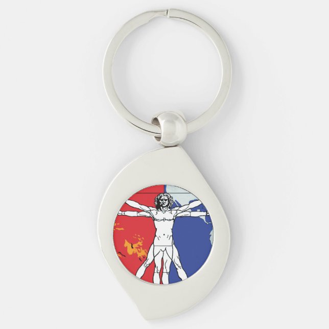 Skylab 2 Vitruvian Man Mission Patch Logo Key Ring (Front)