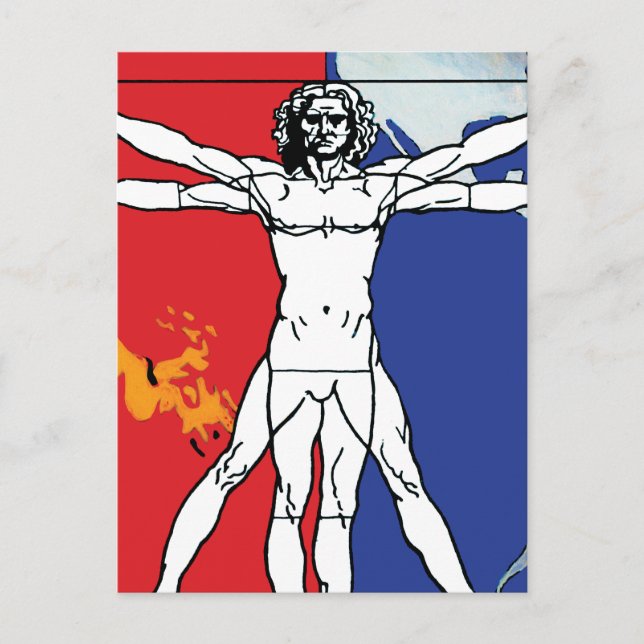 Skylab 2 Vitruvian Man Mission Patch Logo Postcard (Front)